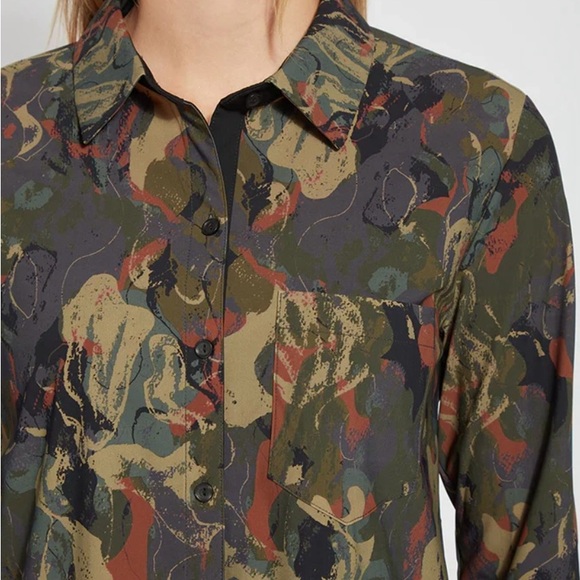 Lysse Camo Shiffer Button Down Shirt with 4 Way Stretch Microfiber XS NWT - Picture 12 of 12